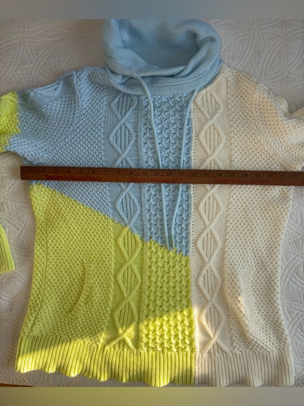 L.L. Bean Cable Knit Large Signature Cotton Funnel Neck Sweater - Picture 4 of 6